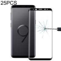 25 stuks voor Galaxy S9 0.33 mm 9H oppervlakte hardheid 3D gebogen rand anti-kras Full Screen HD volledig zelfklevende glas screen protector (zwart) - thumbnail