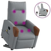 Sta-op-massagestoel verstelbaar stof lichtgrijs - thumbnail