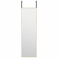 VidaXL Deurspiegel 30x100 cm glas en aluminium goudkleurig - thumbnail