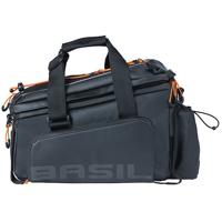 Basil miles xl pro bagagedragertas, zwart/oranje, waterdicht, 9-36l, geschikt voor elektrische fietsen - thumbnail