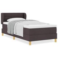 Boxspringbed met matras creme 90x200 cm stof Donkerbruin - thumbnail