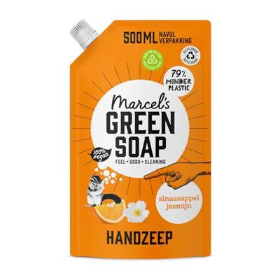 Marcel&apos;s Green Soap Handzeep sinaasappel & jasmijn 500ml navulzak - thumbnail