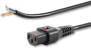 ACT AK5084 Netsnoer C13 IEC Lock | Open Einde | Zwart | 4 meter