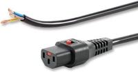 ACT AK5084 Netsnoer C13 IEC Lock | Open Einde | Zwart | 4 meter - thumbnail