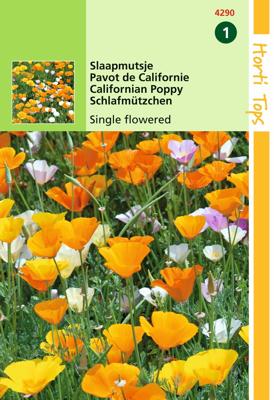 Zaden Eschscholtzia Slaapmutsje enkelbloemig gemengd Hortitops - Hortitops