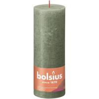 Bolsius rustiek stompkaars 190/68 olijf - thumbnail