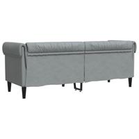 Driezitsbank Chesterfield-stijl stof lichtgrijs - thumbnail