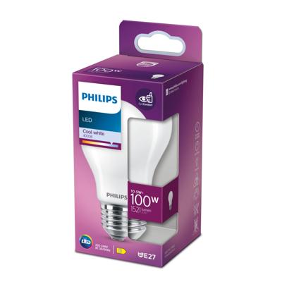 Philips LED 77751700 LED-lamp Energielabel D (A - G) E27 Peer 10.5 W = 100 W Neutraalwit (Ø x l) 6 cm x 10.4 cm 1 stuk(s)