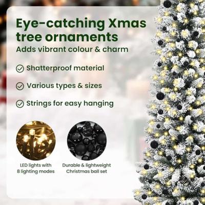 Kunstkerstboom met 300 LED Wit 240 cm PVC en Metaal en Plastic