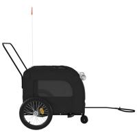 Hondenfietstrailer oxford stof en ijzer zwart - thumbnail