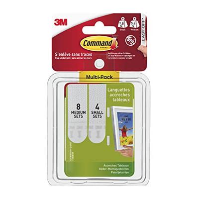 3M Command-beeldmontage strips S en M, voordeelverpakking Wit Inhoud: 12 paar 3M Command-beeldmontage strips S en M, voordeelverpakking Wit Inhoud: 12 paar