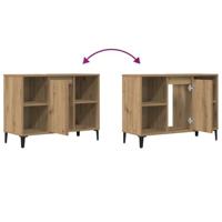 Wastafelkast 80x33x60 cm bewerkt hout artisanaal eikenkleur - thumbnail