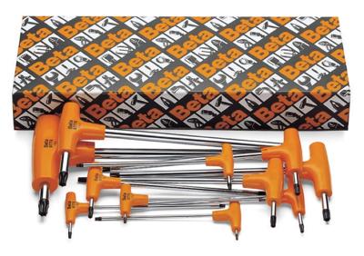 Beta 11-delige set haakse stiftsleutels voor Torx® schroeven en krachthandgreep 97TTX/S11 - 000970800