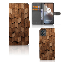 Book Style Case voor Motorola Moto G32 Wooden Cubes - thumbnail