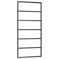 Schuifdeur 90x205 cm ESG-glas en aluminium zwart - thumbnail