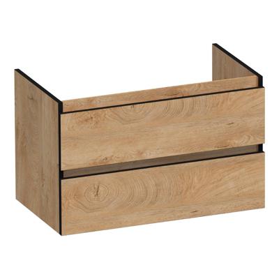 Brauer Joy Edge Onderkast 80 cm - met 2 Softclose Lades Greeploos en 1 Sifon Uitsparing - Forest Tan