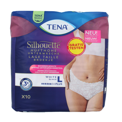 Tena Silhouette plus low waist wit L 10 Stuks