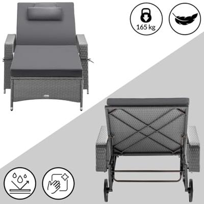 Ligbed Grijs/Antraciet Kunststof 193x90x43cm Ligbed Grijs/Antraciet Kunststof 193x90x43cm