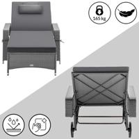 Ligbed Grijs/Antraciet Kunststof 193x90x43cm - thumbnail