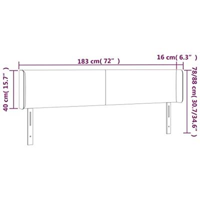 Hoofdbord LED 183x16x78/88 cm kunstleer cappuccinokleurig