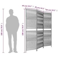 Kamerscherm 3 panelen poly rattan bruin - thumbnail
