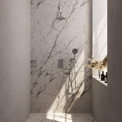 Chrome Carving thermostatische inbouw regendouche SET 31 met 20 cm douchekop en handdouche