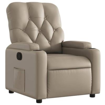 Fauteuil verstelbaar kunstleer cappuccinokleurig
