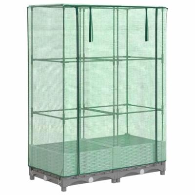 VidaXL Plantenbak verhoogd met kashoes 80x40x123 cm rattanlook VidaXL Plantenbak verhoogd met kashoes 80x40x123 cm rattanlook