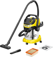 Kärcher WD 5 S V-25/5/22 Roestvrijstaal, Zwart, Geel 25 l 1100 W - thumbnail