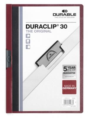 Klemmap Durable Duraclip A4 3mm 30 vellen aubergine | 25 stuks