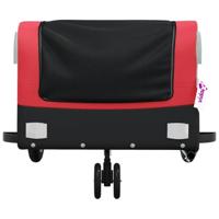 VidaXL Fietstrailer 30 kg ijzer zwart en rood - thumbnail