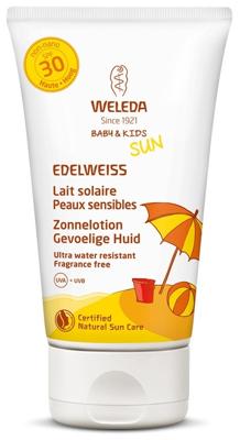 Weleda Edelweiss zonnelotion gevoelige huid SPF30 150 Milliliter