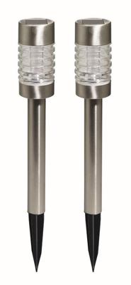 Luxform Set van 2 prikspotsTorino RVS solar - LWE29255