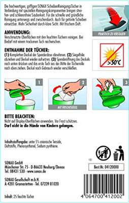 SONAX ruiten reinigingsdoek windshield cleaning cloth