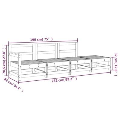 4-delige Loungeset gempregneerd grenenhout 4-delige Loungeset gempregneerd grenenhout