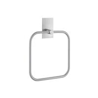 Smedbo Handdoekring 16.8x16.8 cm Vierkant Geborsteld Edelstaal Zilver - thumbnail