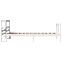 Bedframe met hoofdeinde zonder matras 90x200 cm wit - thumbnail