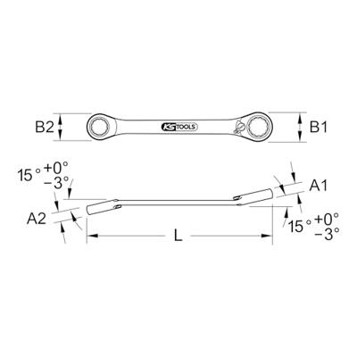 KS Tools 5034573 503.4573 Dubbele ringsleutel Sleutelbreedte (metrisch) 10 - 11 mm