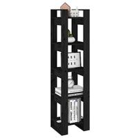 Boekenkast/kamerscherm 41x35x160 cm massief grenenhout zwart - thumbnail
