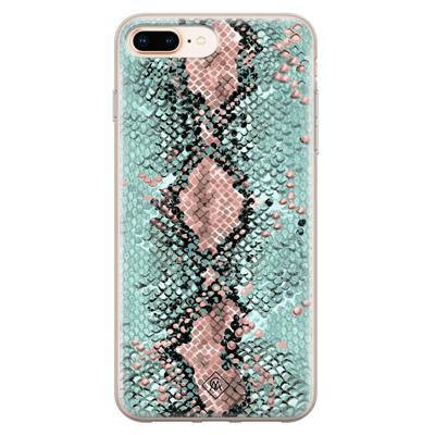 iPhone 8 Plus/7 Plus siliconen hoesje - Snake pastel
