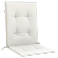 Stoelkussens 4 st lage rug 100x50x4 cm stof gemleerd crme - thumbnail
