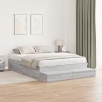 Opbergbedframe Grijs sonoma 236.5 x 150 x 31.5 cm Bewerkt hout - thumbnail