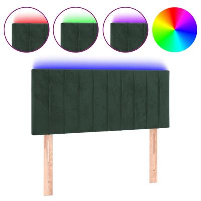 Hoofdbord LED 180x5x78/88 cm fluweel donkergroen
