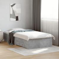 Bedframe met lades bewerkt hout betongrijs 90x200 cm - thumbnail