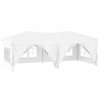 Partytent inklapbaar met zijwanden 3x6 m wit - thumbnail