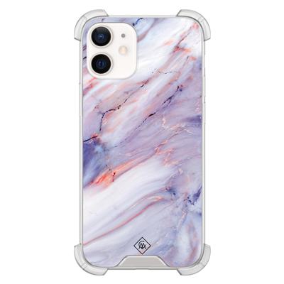 iPhone 12 mini shockproof hoesje - Marmer paars