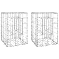 Schanskorf palen 2 st 40x40x60 cm ijzer - thumbnail