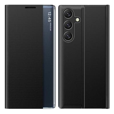 Casety Samsung Galaxy S26 Ultra - PU-Leren Window view cover hoes - Zwart