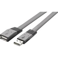 Renkforce USB-kabel USB 2.0 USB-A stekker, USB-A bus 1.00 m Zwart Zeer flexibel RF-4087404 - thumbnail