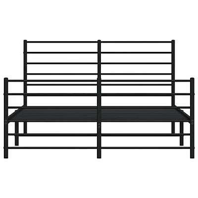 Bedframe met hoofd- en voeteneinde metaal zwart 140x190 cm Bedframe met hoofd- en voeteneinde metaal zwart 140x190 cm